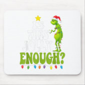 Is This Jolly Enough Green Merry Christmas Tree Li Mousepad (Vorne)
