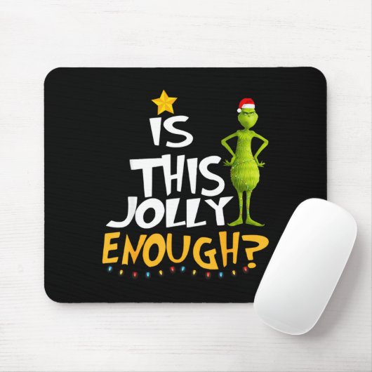 Is This Jolly Enough Green Merry Christmas Tree Li Mousepad (Mit Mouse)