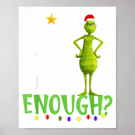 Is This Jolly Enough Green Merry Christmas Tree Li Poster (Vorne)