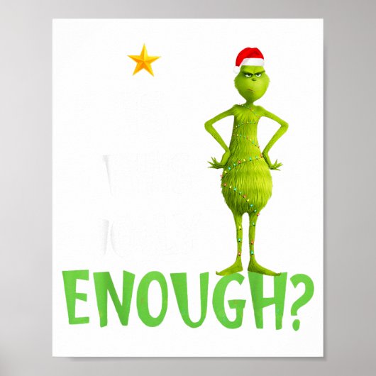 Is This Jolly Enough Green Merry Christmas Tree Li Poster (Vorne)