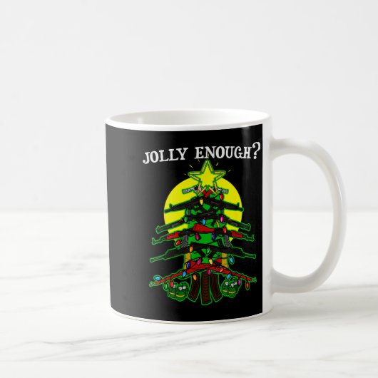 Is This Jolly Enough - Guns Christmas Tree Handgun Kaffeetasse (Rechts)