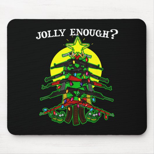 Is This Jolly Enough - Guns Christmas Tree Handgun Mousepad (Vorne)