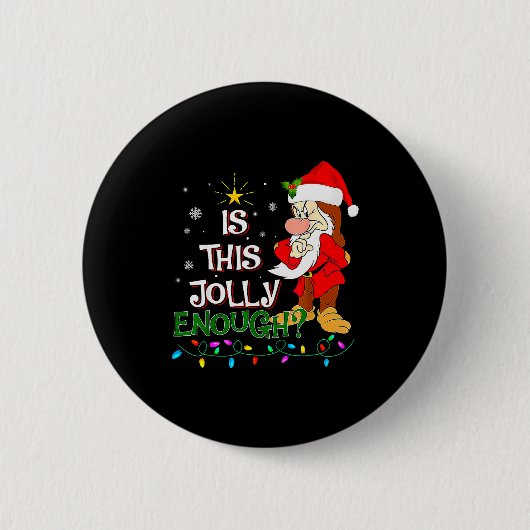 Is This Jolly Enough Mpy Elf Pajama Christmas Ligh Button (Vorderseite)