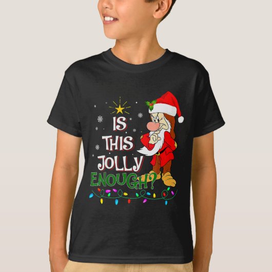 Is This Jolly Enough Mpy Elf Pajama Christmas Ligh T-Shirt (Vorderseite)