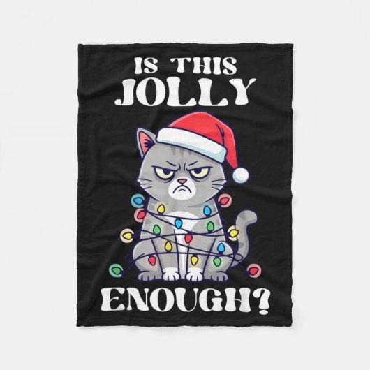 Is This Jolly Enough Tangled Christmas Cat  Fleecedecke (Vorderseite)