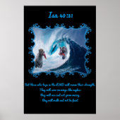 Isa 40:31 Grizzly Bären im Meer. Poster (Vorne)