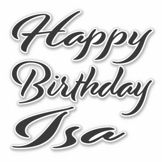 Isa Name Vorname black Sticker Geburtstag (Vorderseite)