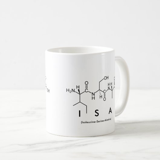 Isa-Peptidnamen-Tasse Kaffeetasse (VorderseiteRechts)
