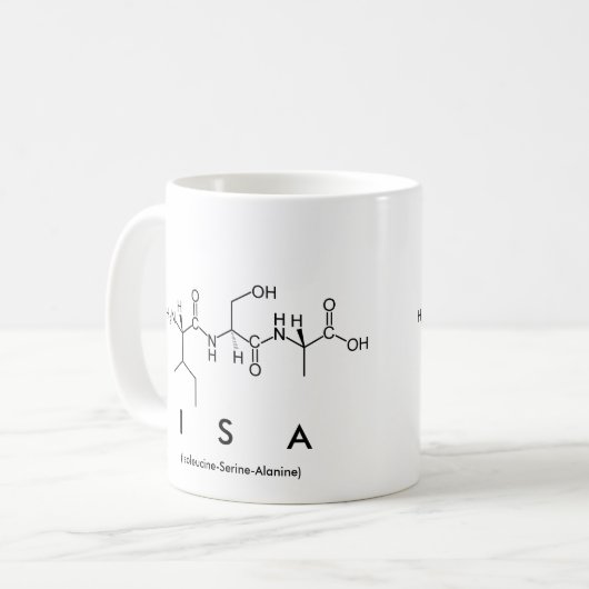 Isa-Peptidnamen-Tasse Kaffeetasse (Vorderseite Links)