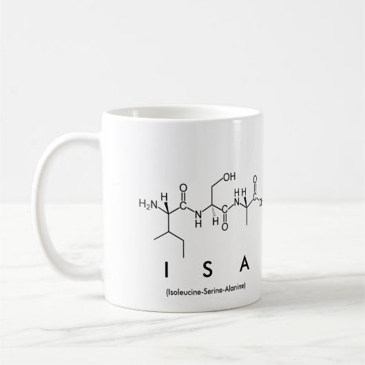 Isa-Peptidnamen-Tasse Kaffeetasse (Links)