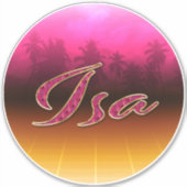 Isa Vorname Name golden pink Aufkleber Sticker (Vorderseite)