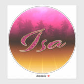 Isa Vorname Name golden pink Aufkleber Sticker (Blatt)
