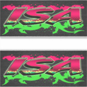 Isa Vorname Name Graffiti Aufkleber Sticker (Vorderseite)