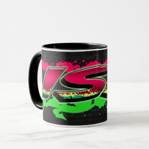 Isa Vorname Name Graffiti red green Tasse