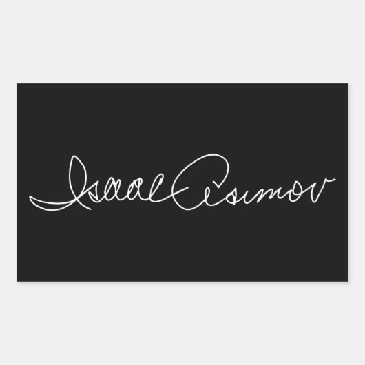 Isaac Asimov signature autograph famous history Rechteckiger Aufkleber (Vorderseite)