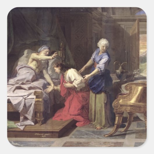 Isaac Blessing Jacob, 1692 Quadratischer Aufkleber (Vorderseite)