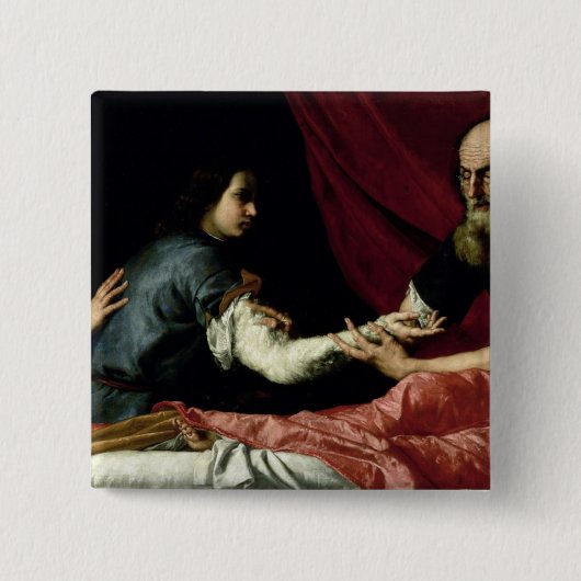 Isaac, der Jakob, 1637 segnet Button (Vorderseite)