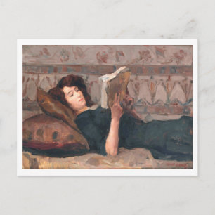 Isaac Israels' Gemälde einer lesenden Frau Postkarte