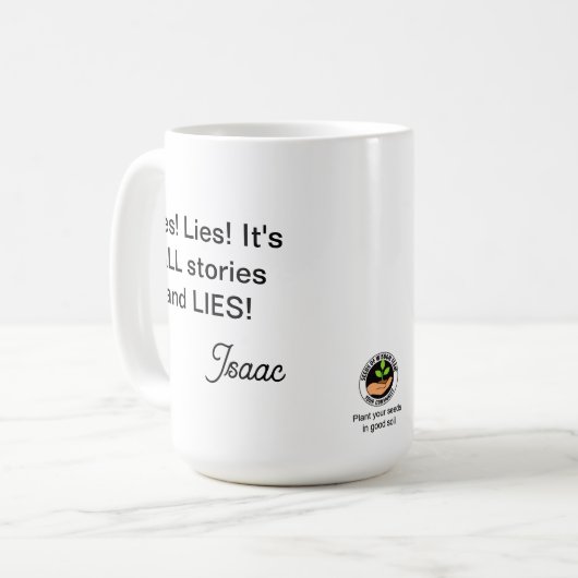 Isaac Lies Coffee Tasse (Vorderseite Links)