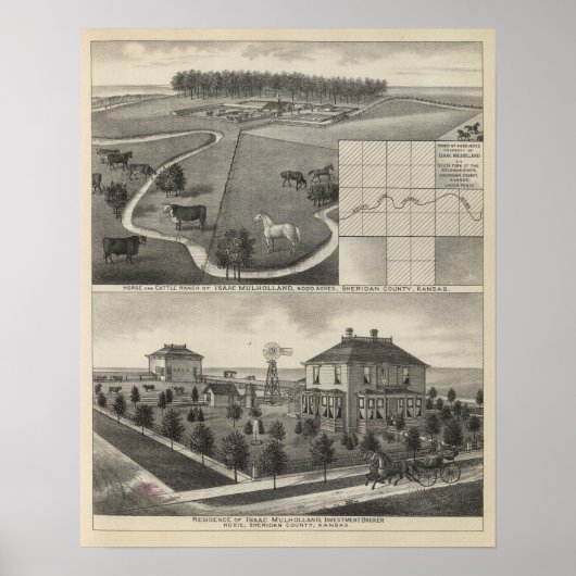 Isaac Mulholland Ranch and Residence, Kansas Poster (Vorne)