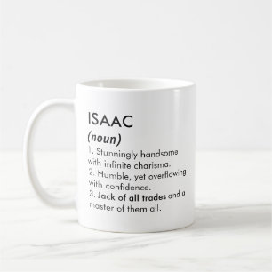 Isaac Name, Bearbeitbarer Name, Benutzerdefinierte Kaffeetasse
