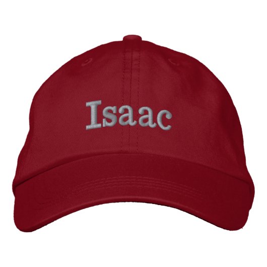 Isaac Name bestickt, Bestickte Baseballkappe (Vorderseite)