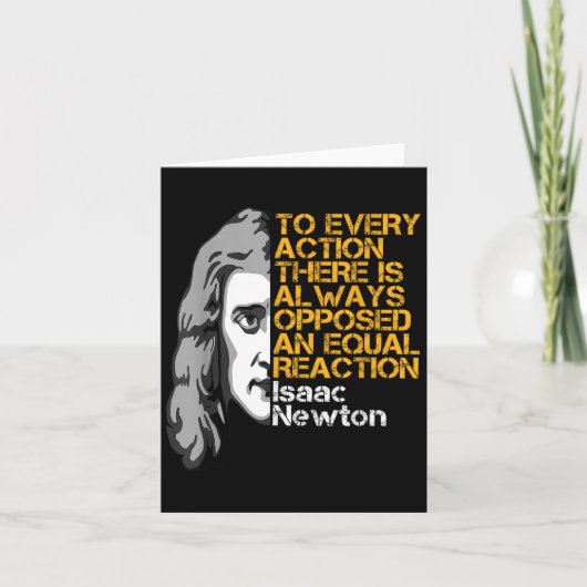 Isaac Newton Aktion und Reaktion Inspiration Quo Karte (Vorderseite)