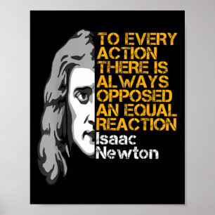 Isaac Newton Aktion und Reaktion Inspiration Quo Poster
