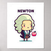 Isaac Newton Kawaii Style Poster (Vorne)
