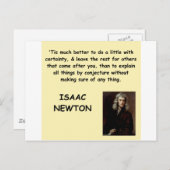 Isaac Newton Postkarte (Vorne/Hinten)