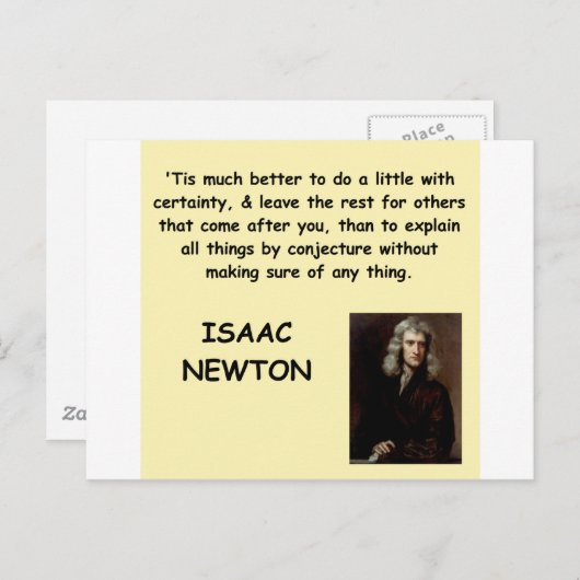 Isaac Newton Postkarte (Vorne/Hinten)