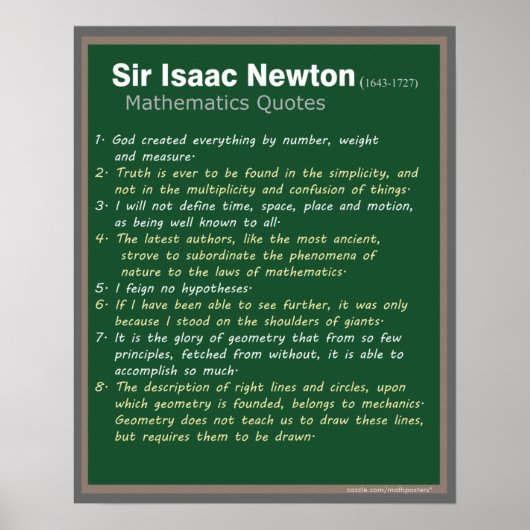 Isaac Newton Quotes Poster (Vorne)