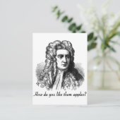 Isaac Newton - Wie gefällt Ihnen Äpfel? Postkarte (Stehend Vorderseite)