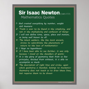 Isaac Newton zitiert Plakat