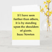 Isaac- Newtonzitat Karte (Gelbe Blume)