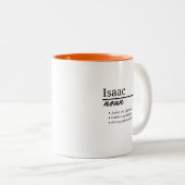 Isaac, Personalisierte Bezeichnung für Junge Zweifarbige Tasse (VorderseiteRechts)