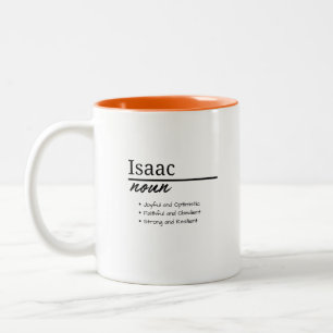 Isaac, Personalisierte Bezeichnung für Junge Zweifarbige Tasse