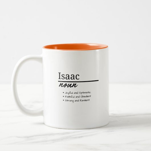 Isaac, Personalisierte Bezeichnung für Junge Zweifarbige Tasse (Links)