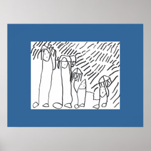 Isaacs Familie im Regenposter Poster