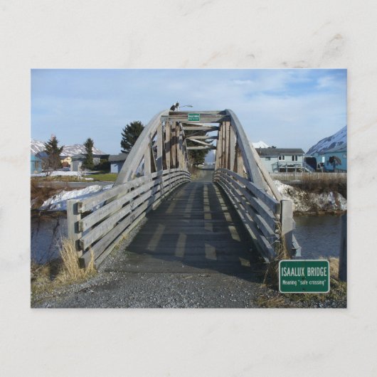 Isaalux Brücke in der Stadt Unalaska, AK Postkarte (Vorderseite)