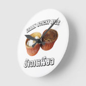 Isaan Sticky Rice [Khao Niao] Runde Wanduhr (Winkel)