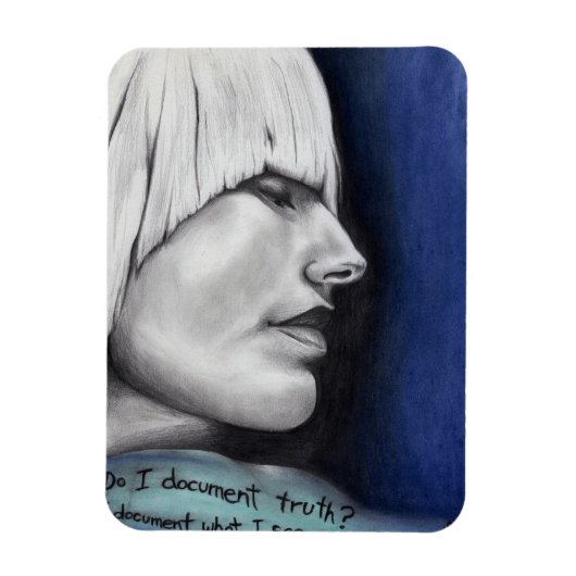 Isabel Blonde Woman Portrait Originelle Kunst Zeic Magnet (Vertikal)