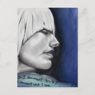 Isabel Blondes Frauenporträt Original Kunst Zeichn Postkarte