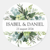 Isabel & Daniel Hochzeit Runder Aufkleber (Vorderseite)
