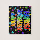 "ISABEL" First Name, Fun "HAPPY BIRTHDAY" Puzzle (Vertikal)
