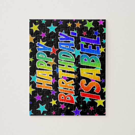 "ISABEL" First Name, Fun "HAPPY BIRTHDAY" Puzzle (Vertikal)