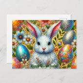 ISABEL ~ HAPPY EASTER BUNNY GREETING ~ FEIERTAGSPOSTKARTE (Vorne/Hinten)