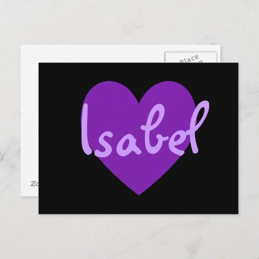 Isabel im Lila Postkarte (Vorne/Hinten)