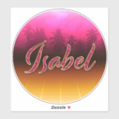 Isabel Vorname Name golden pink Aufkleber Sticker (Blatt)