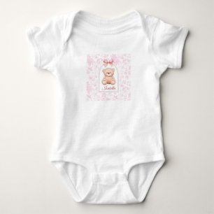 Isabella Benutzerdefiniertes rosa Teddy-Bär-Kind Baby Strampler